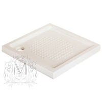 Поддон душевой, квадратный низкий 80x80хH07 см, керамика ML.PDQ-28.370.BI