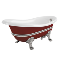 BELLA DECOR Ванна 170x81xH74 см. на лапах "MIGLIORE", красная